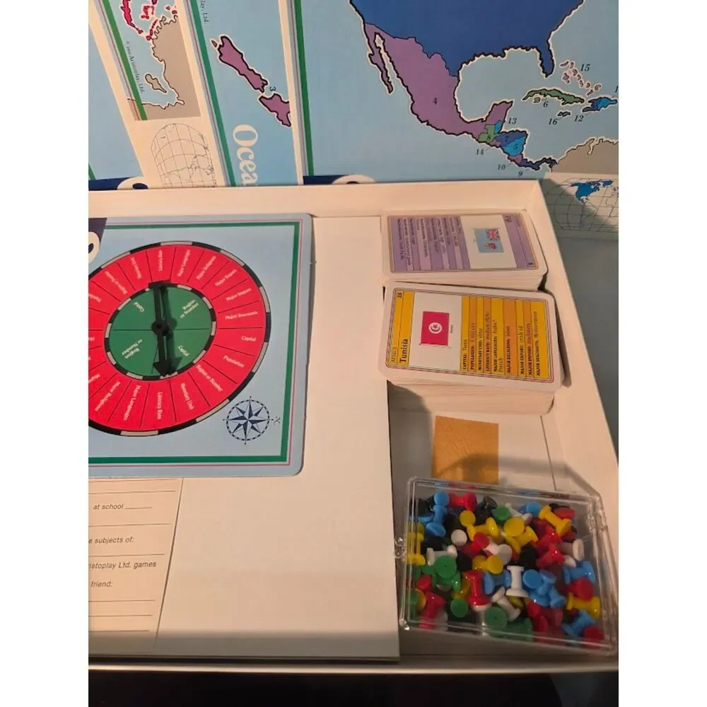 Where in the World Board Game Vintage Geography Educational Game